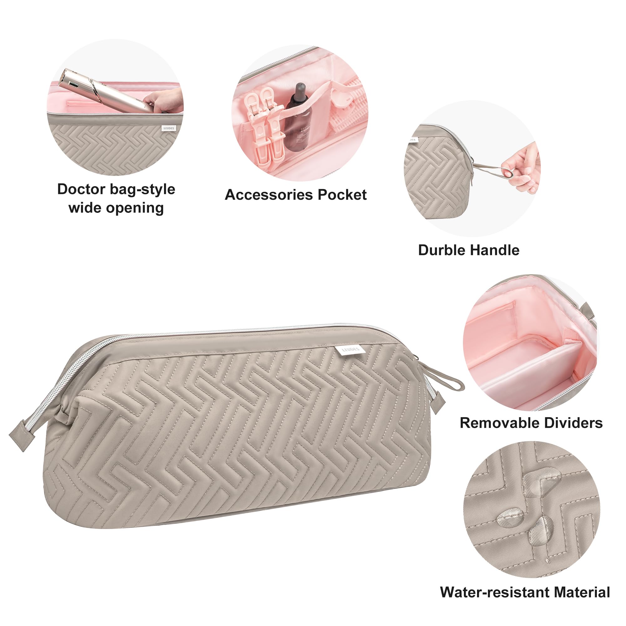 Leudes travel bag camel water-resistant nylon protects gear in wet conditions