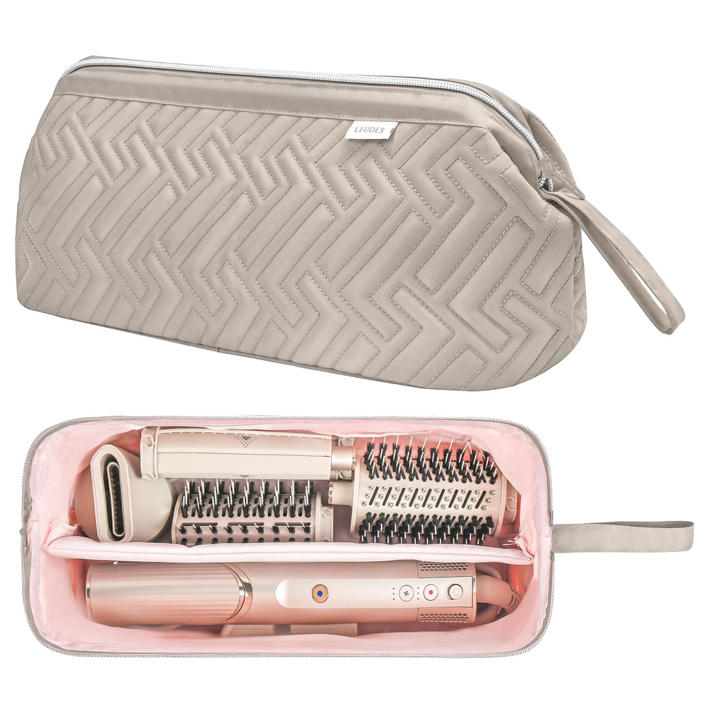 Leudes travel bag camel outer front shows sturdy shell for protected tool storage on the move