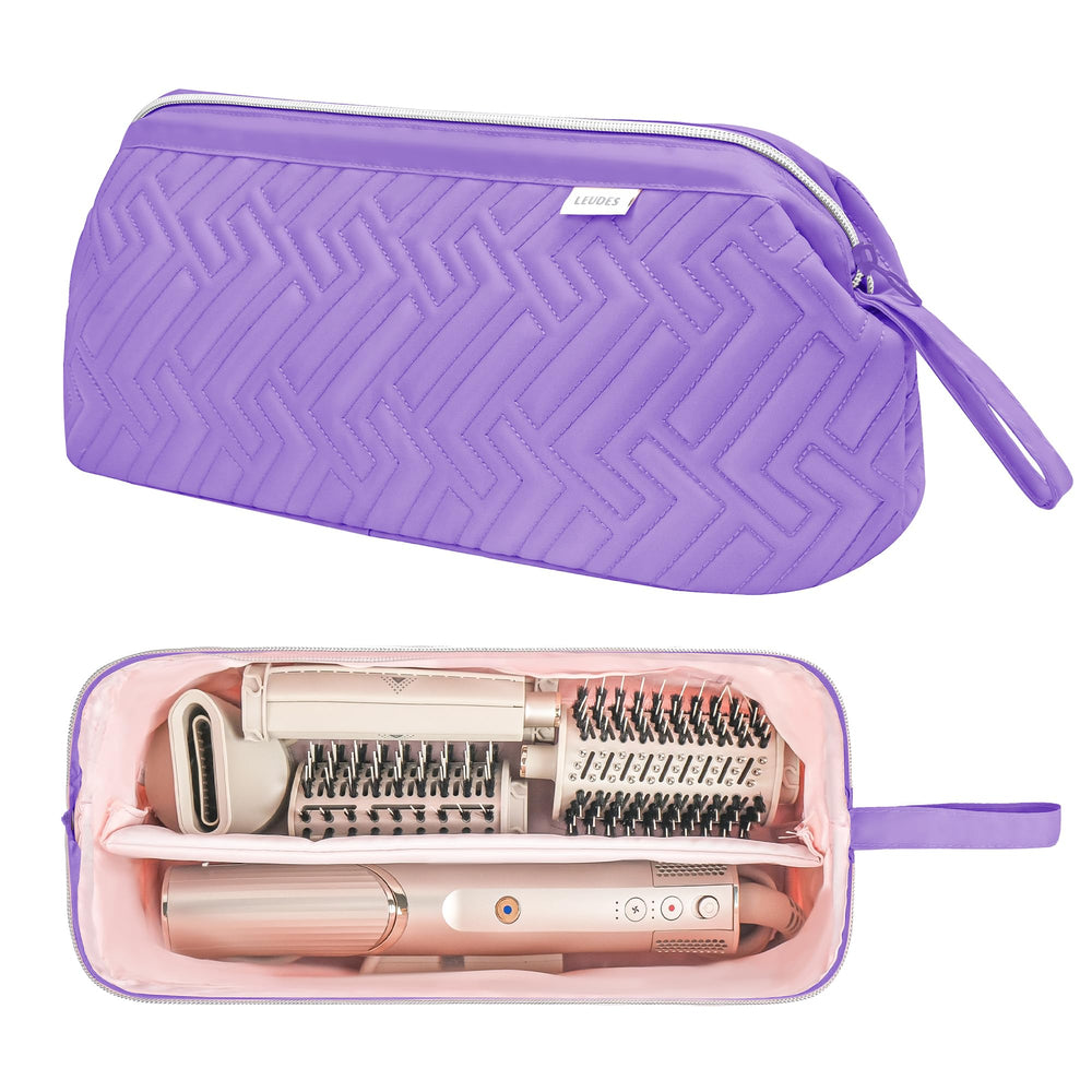 Leudes hair tools travel bag front view showing compact organizer for Shark Flexstyle