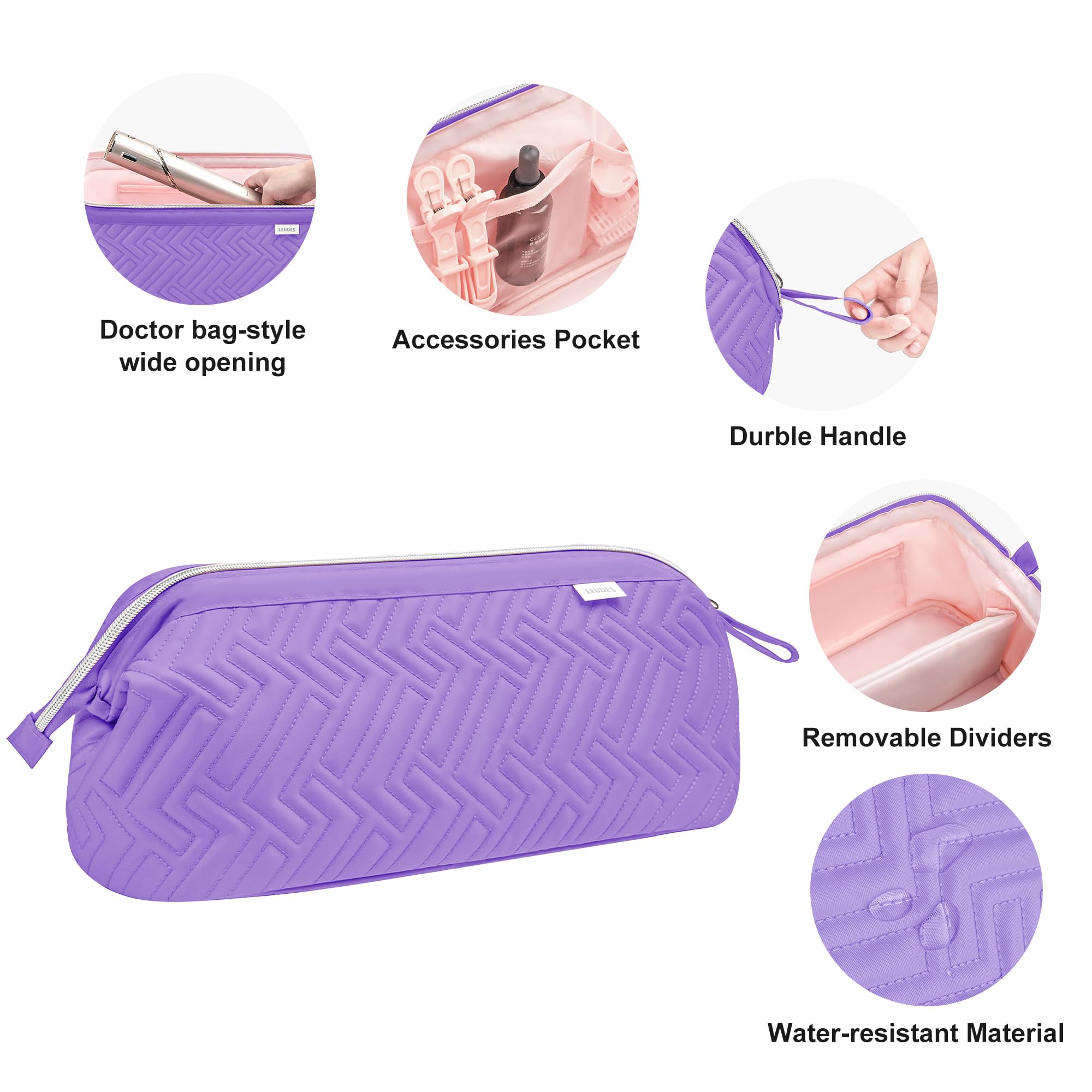 Leudes travel bag handheld carry and wall-hanging option for space-saving