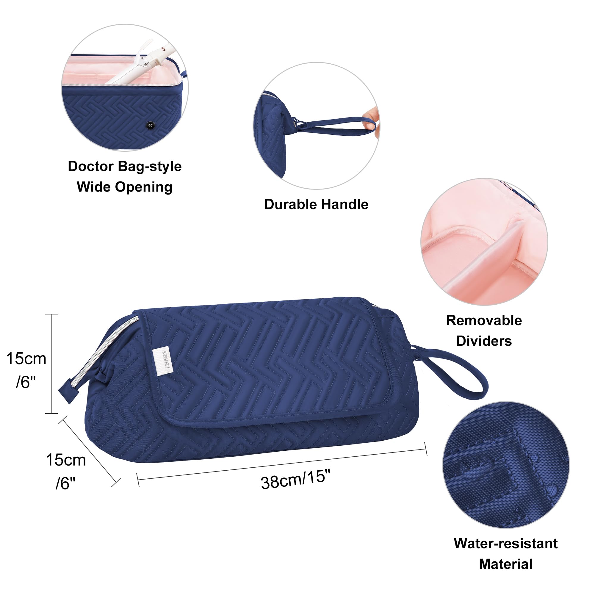 Leudes interior heat-resistant mat protects surfaces while placing hot tools down.