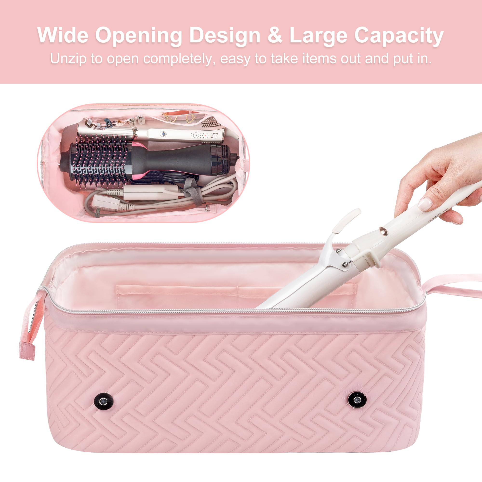 Leudes large zipper pocket keeps accessories organized and easy to find.