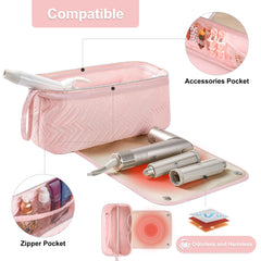 Leudes padded interior and divider safeguard delicate wand and dryer during travel.
