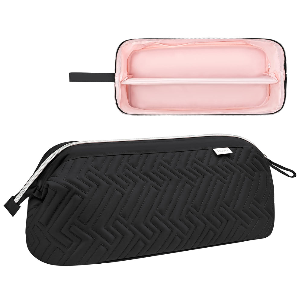 Leudes padded interior protects curling wand and dryer on the go.
