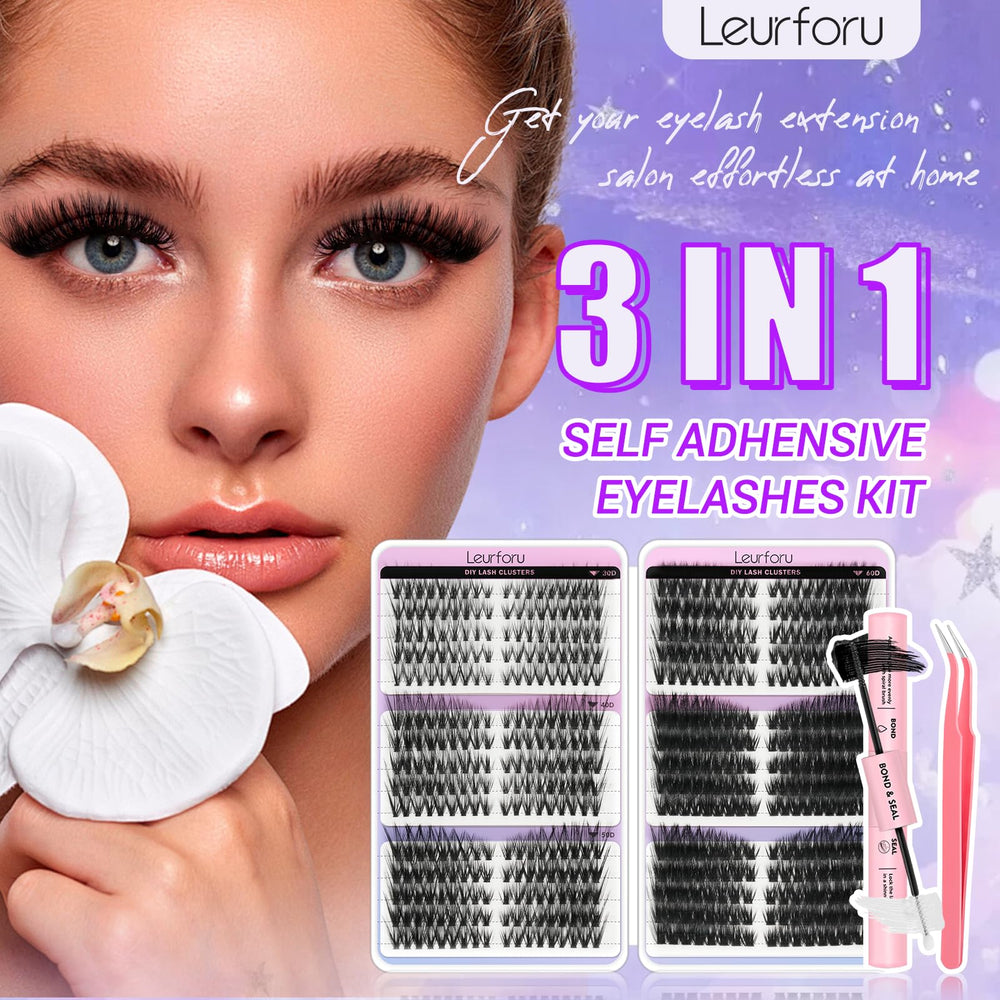 Leurforu easy-apply clusters for quick natural-looking lash upgrades.