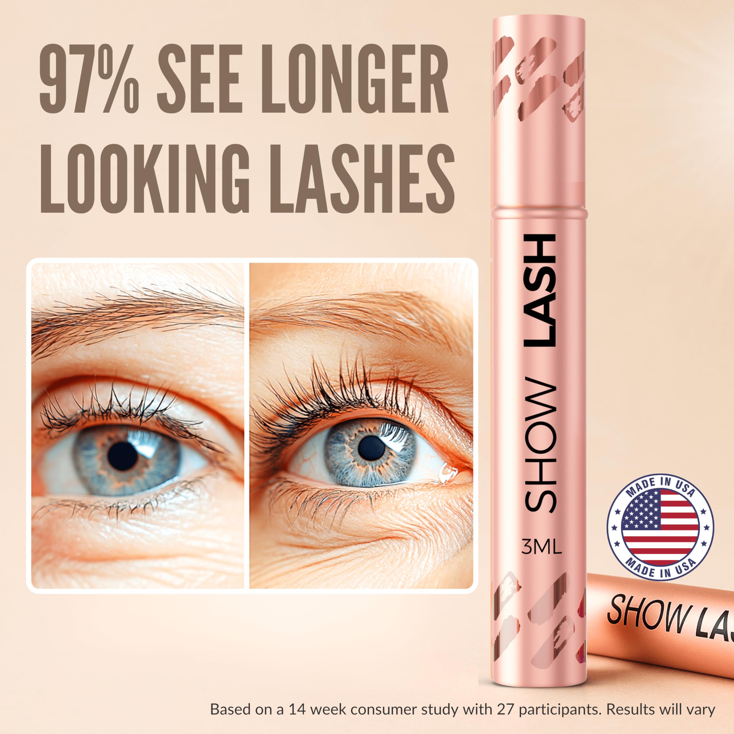 LeVaye' Show Lash serum brush applicator enables precise lash conditioning.