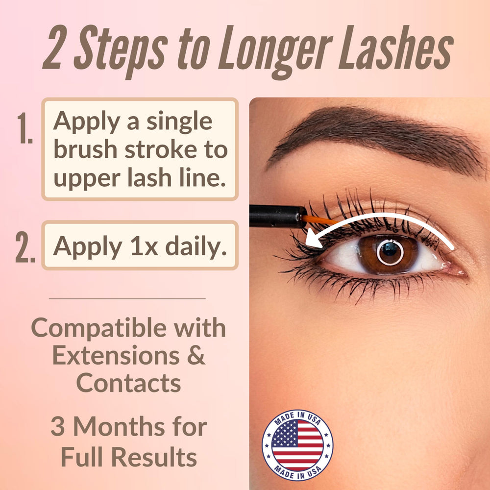 LeVaye' Show Lash serum packaging back explains usage and guidance.