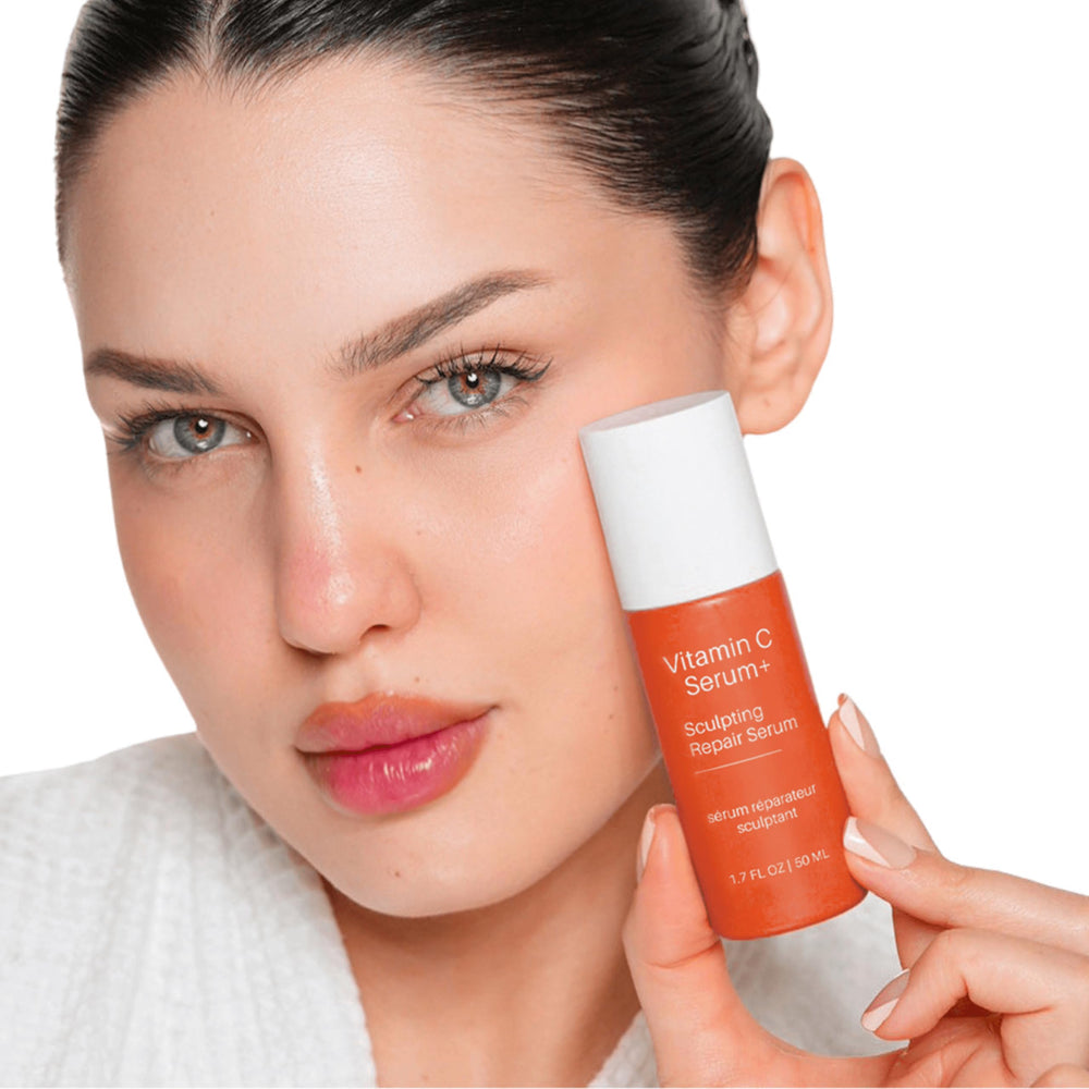 LeVaye Vitamin C Serum drops in use for quick absorption and hydration.