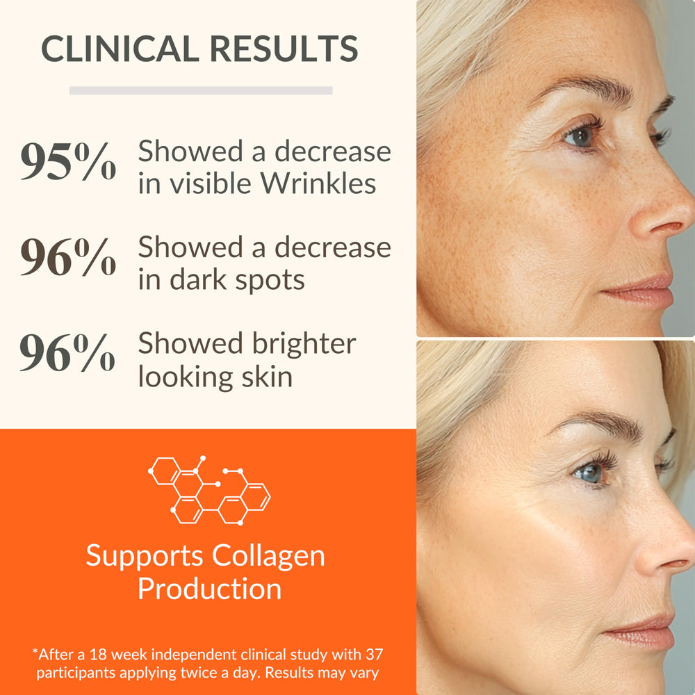 LeVaye Vitamin C Serum with hyaluronic acid delivers plump, hydrated skin.
