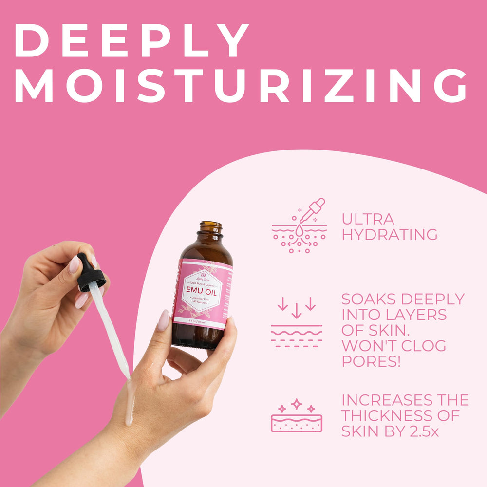 Leven Rose Emu Oil para cabello brillante y saludable.
