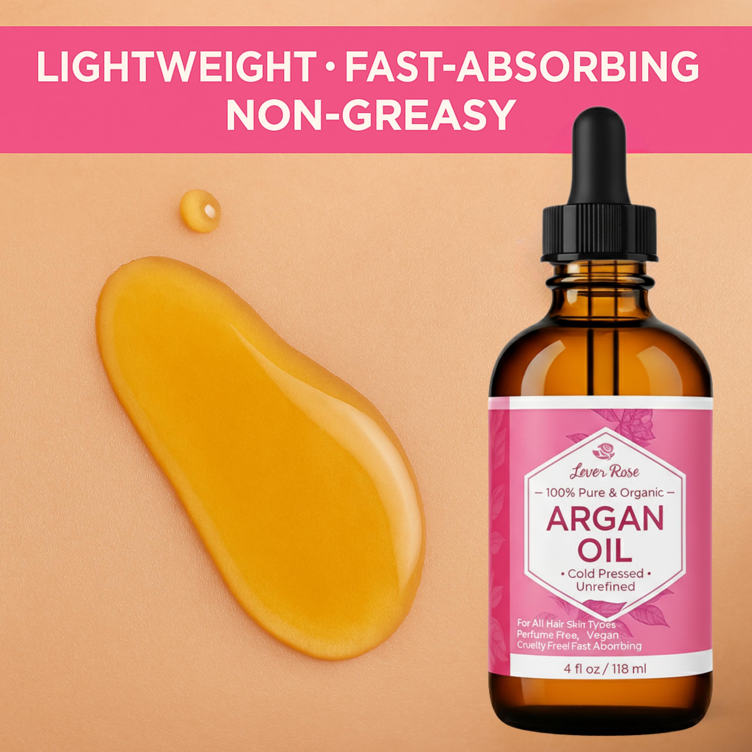 Leven Rose Argan Oil body use image conveys versatile daily nourishment.