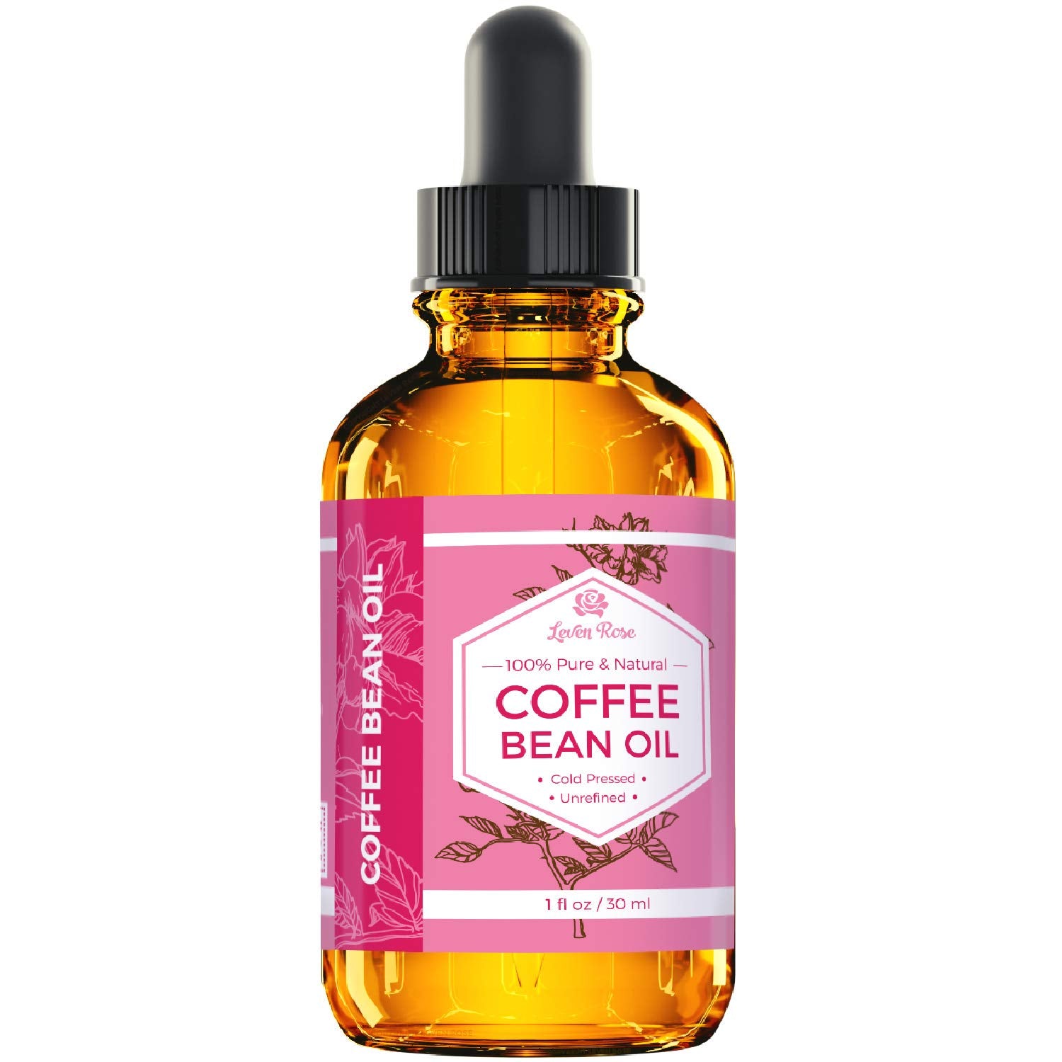 Leven Rose Coffee Bean Oil for hair — nourishing shine and softer ends.
