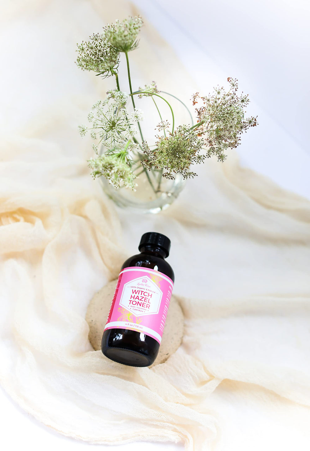Leven Rose Cucumbers and chamomile infusion close-up for soothing hydration.