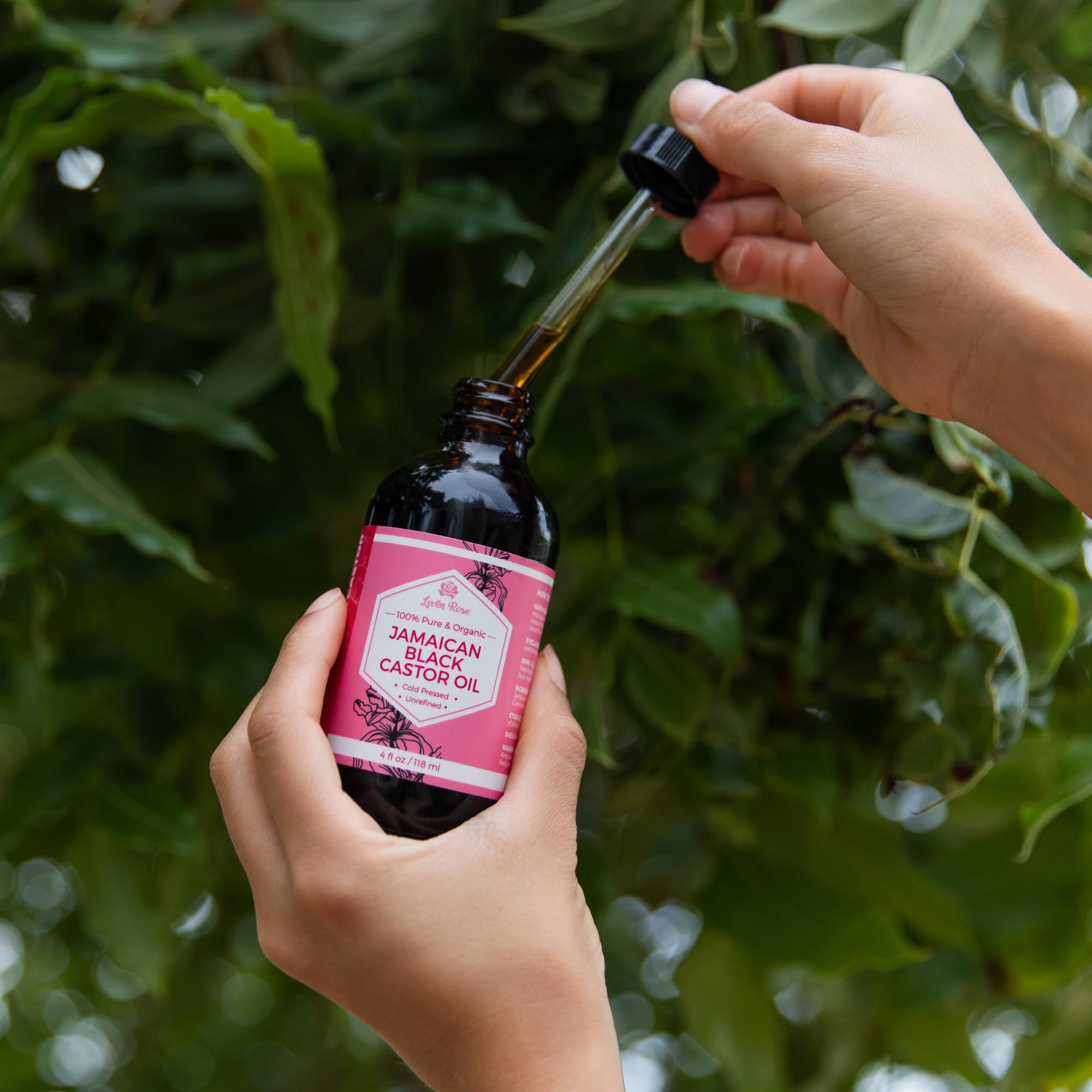 Leven Rose Jamaican Black Castor Oil application demonstrates a routine for healthier-looking hair.