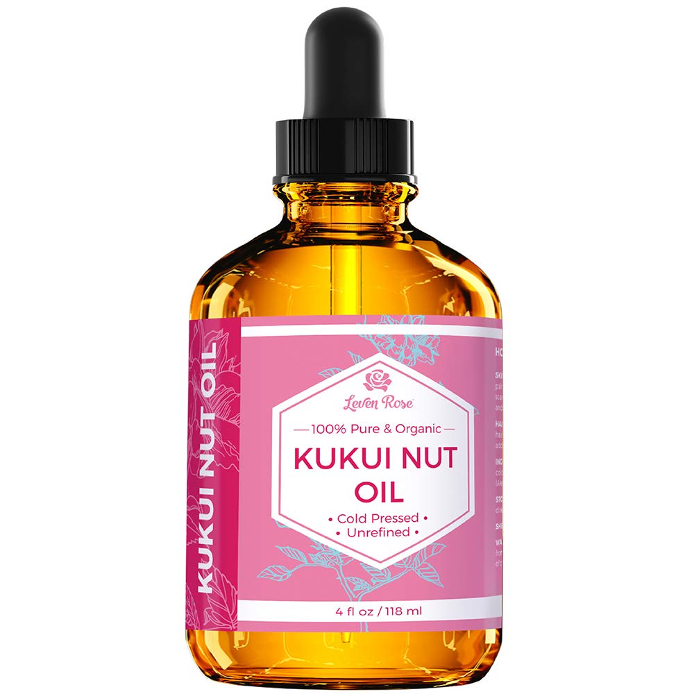 Leven Rose Kukui Nut Oil in amber glass protecting purity and extending shelf life.