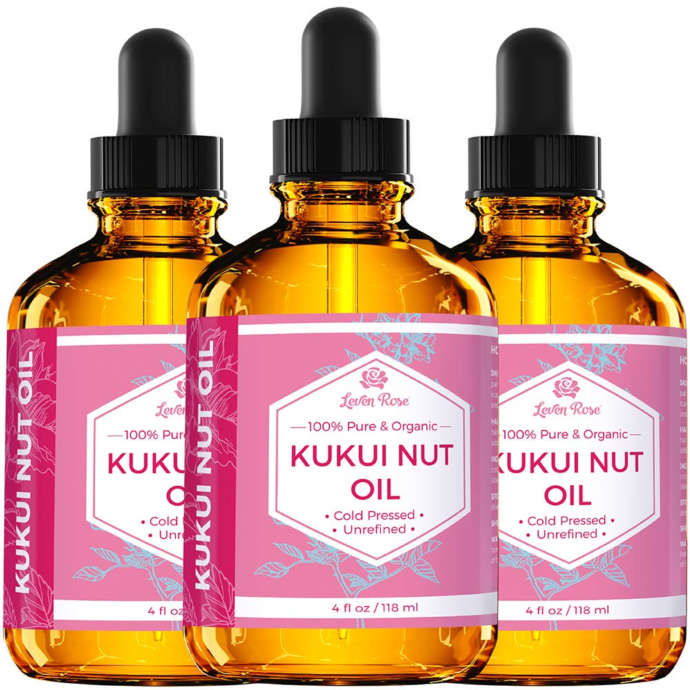 Leven Rose Kukui Nut Oil ingredients highlight pure cold-pressed nourishment for skin and hair.