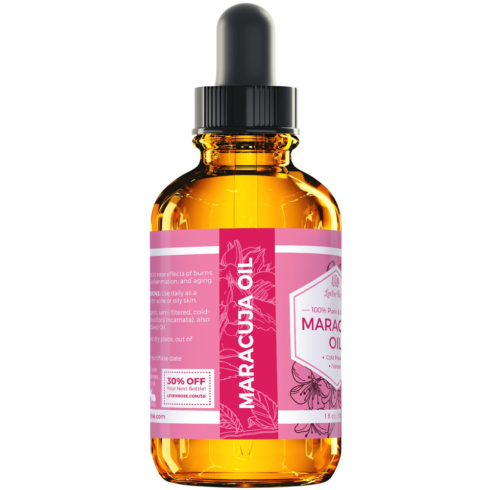 Leven Rose Maracuja Aceite para piel seca, hidratación ligera y luminosidad.