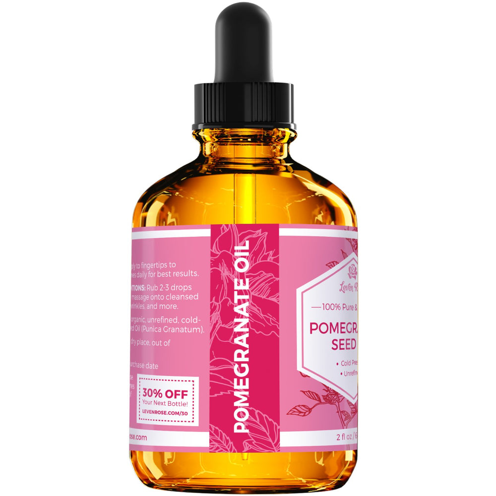 Leven Rose Pomegranate Oil droplets on palm show fast absorption