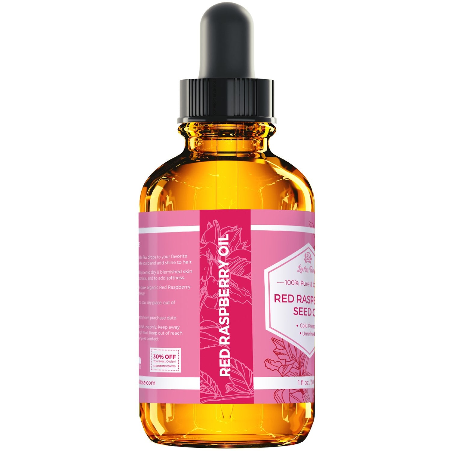 Leven Rose raspberry seed oil on skin application demonstrates moisturizing benefits