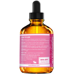 Leven Rose sea buckthorn oil on scalp before shampoo for hydration.