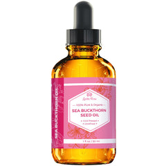 Leven Rose Sea Buckthorn Oil for hair strengthens and hydrates strands.