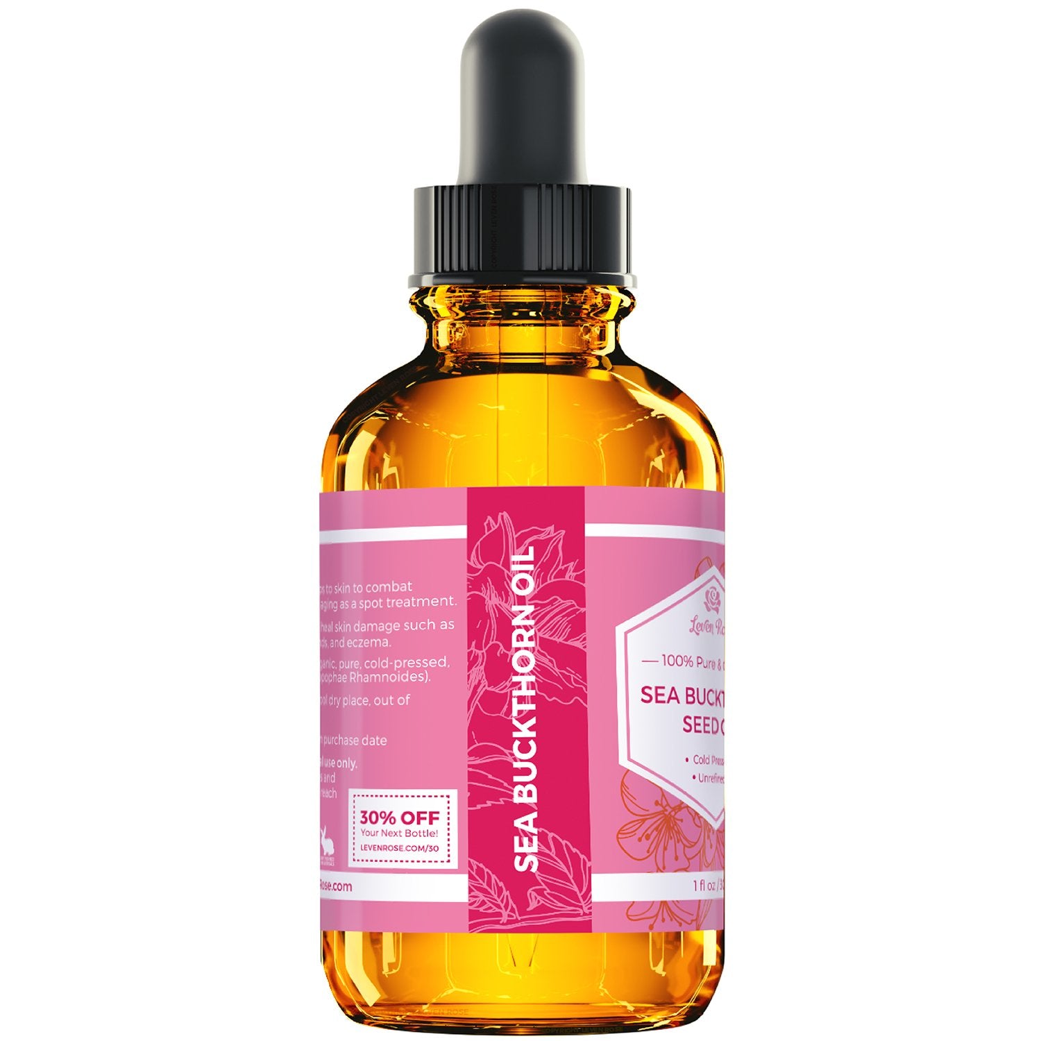 Leven Rose Sea Buckthorn Oil scalp massage for pre-shampoo nourishment and shine.