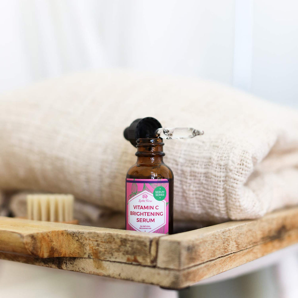 Leven Rose serum ingredients featuring natural fruit extracts.