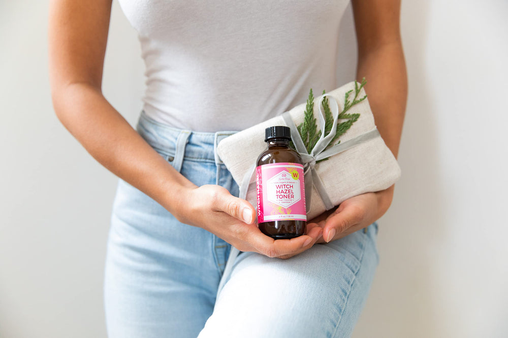 Leven Rose Toner applied with cotton ball for gentle prep.