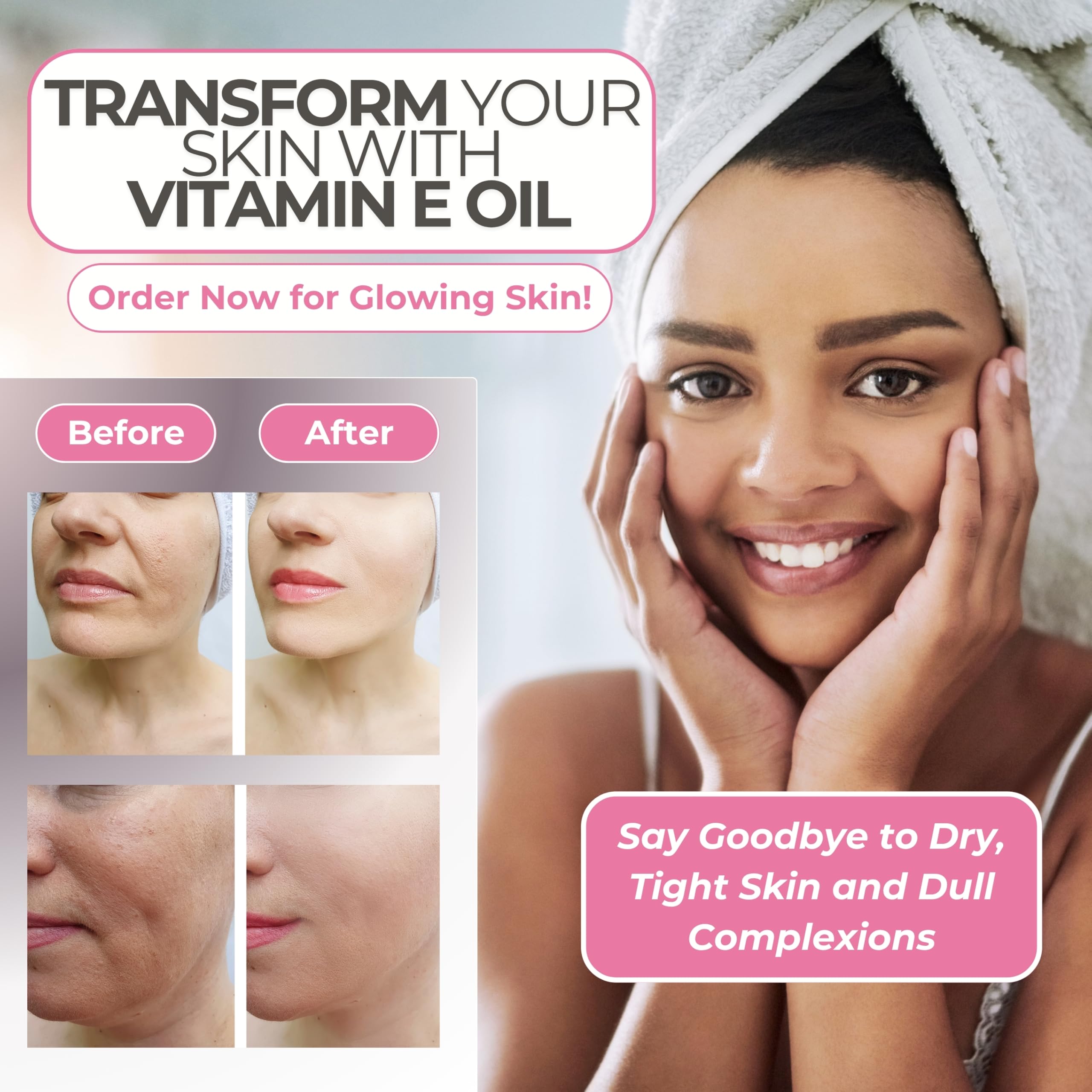 Leven Rose Vitamin E Oil on hair ends adds shine and moisture
