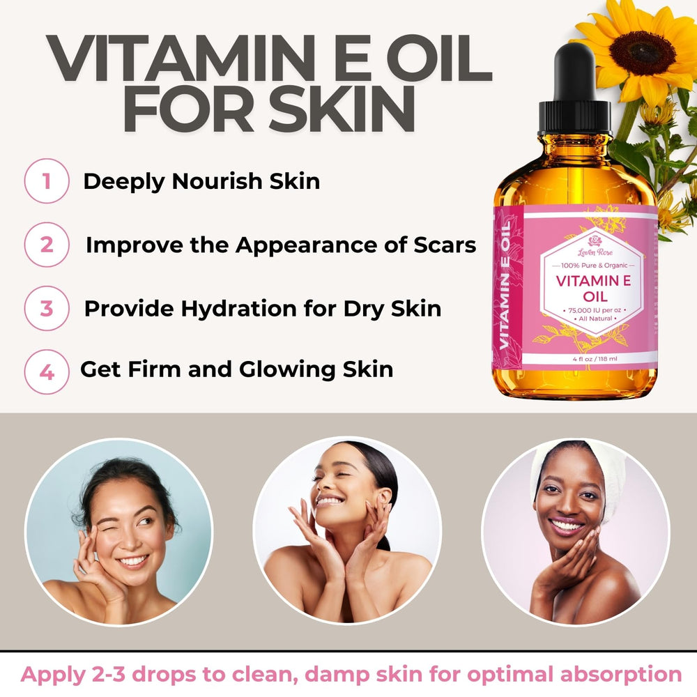 Leven Rose Vitamin E Oil on skin provides a healthy glow