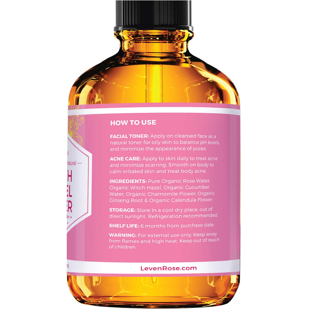 Leven Rose Witch Hazel Toner mist for a quick skin refresh.