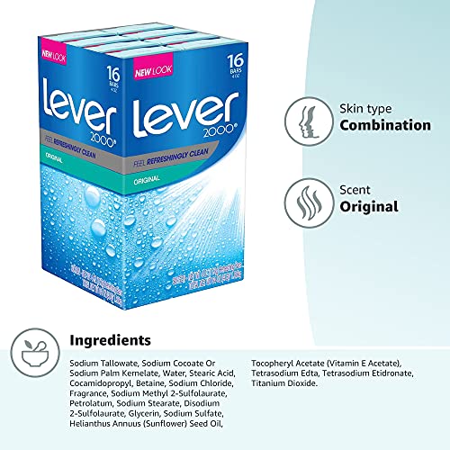 Lever 2000 Original bar soap closeup highlights hydrating formula for skin comfort