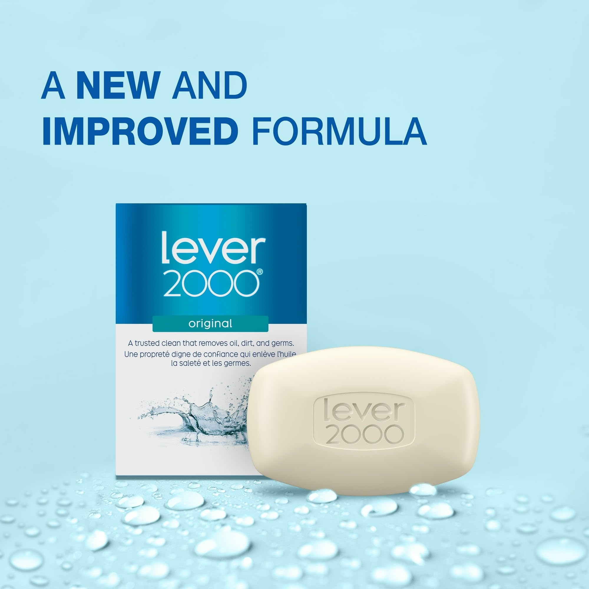 Lever 2000 Original Bar Soap with fresh scent enhances morning routine.