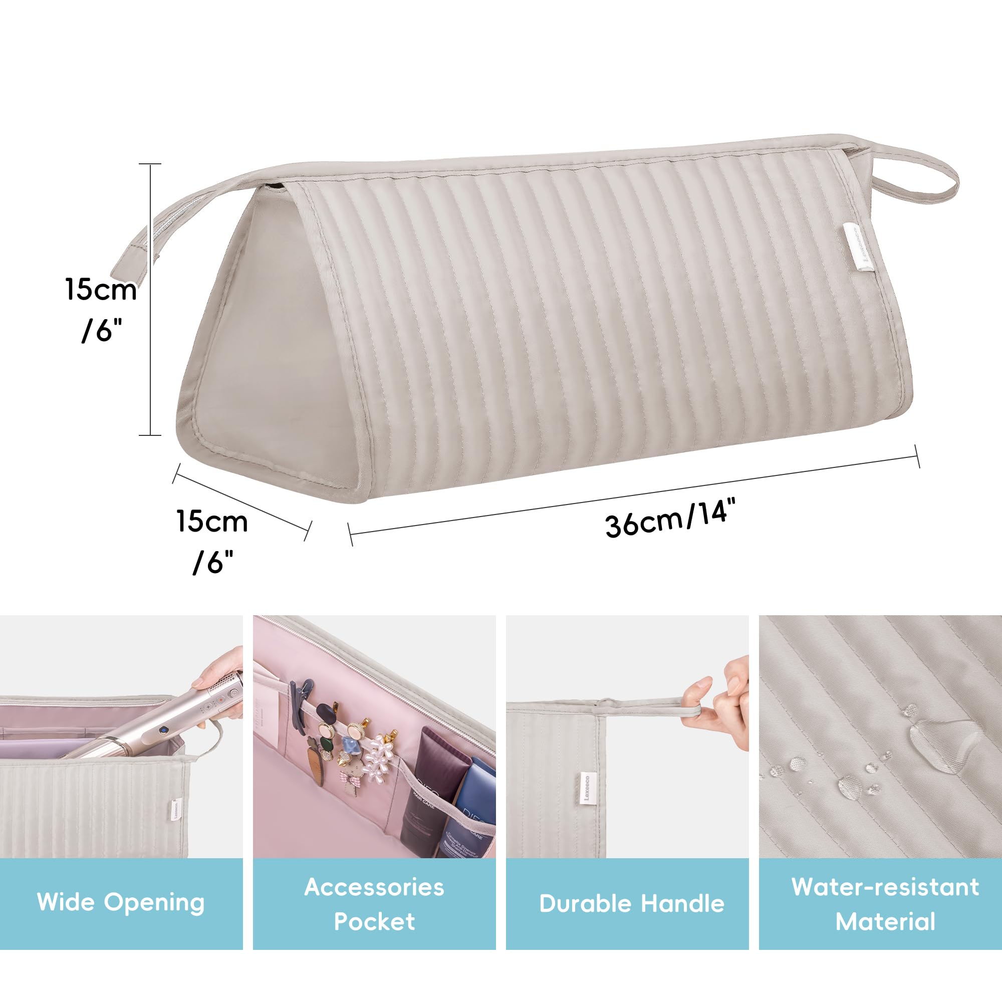 Lexeeco Dyson Air Wrap Travel Case compact design fits in luggage or tote.
