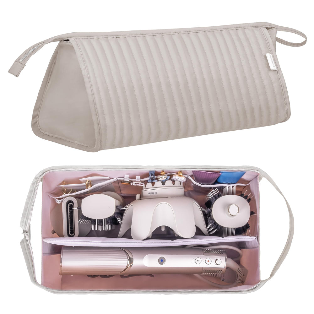 Lexeeco Dyson Air Wrap Travel Case open interior shows removable dividers for flexible storage.