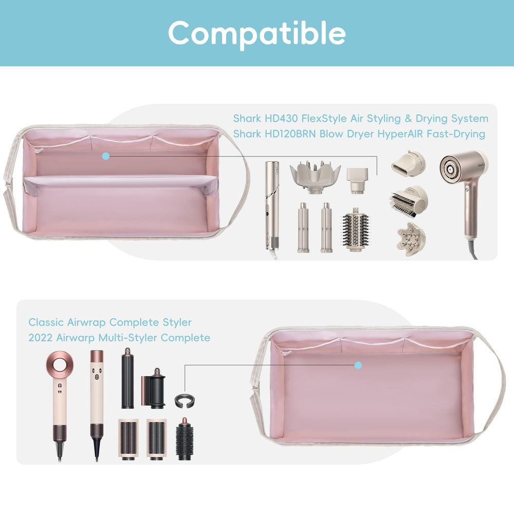 Lexeeco Dyson Air Wrap Travel Case premium nylon shell resists splashes and bumps.
