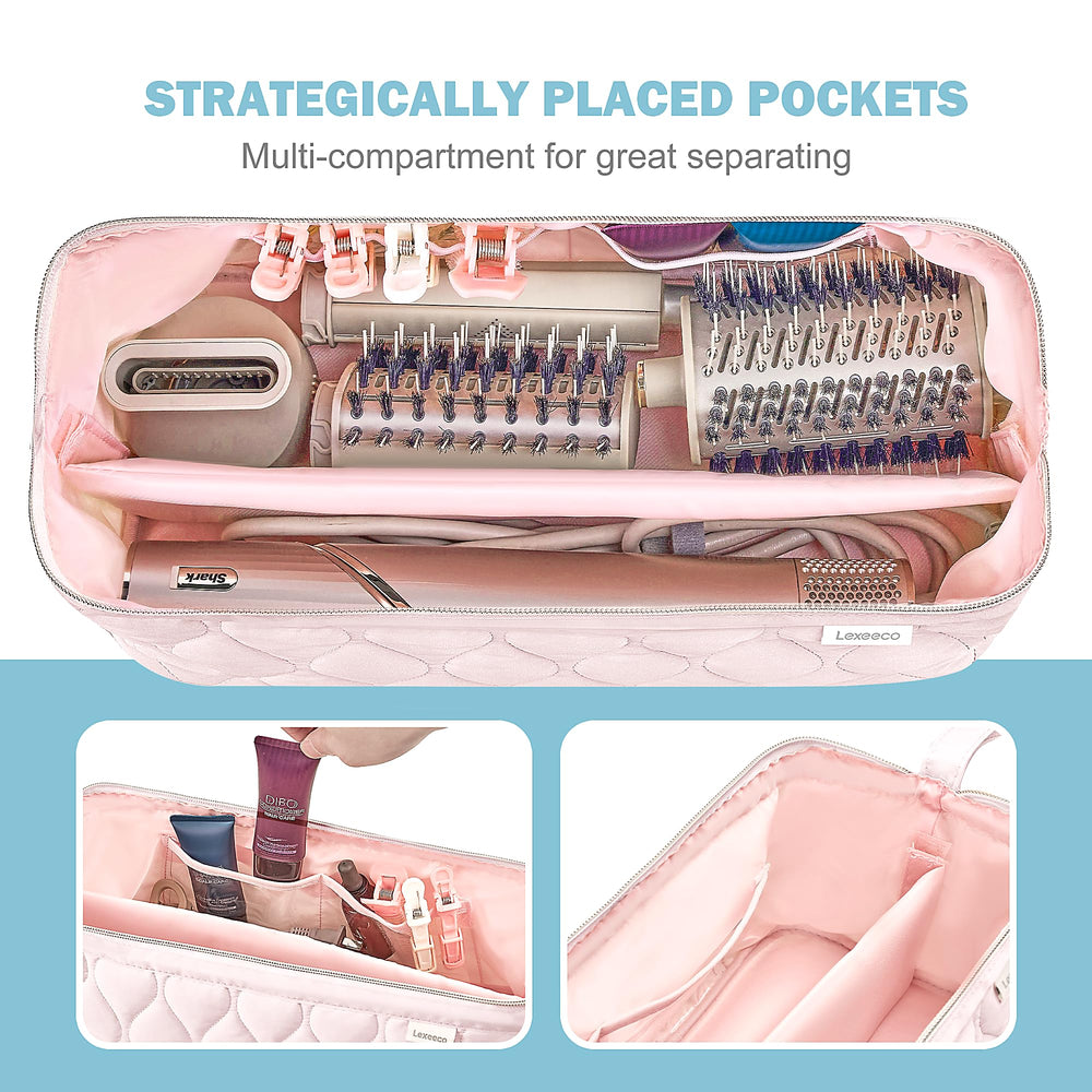Lexeeco hair tools travel bag removable divider protects gear during transit