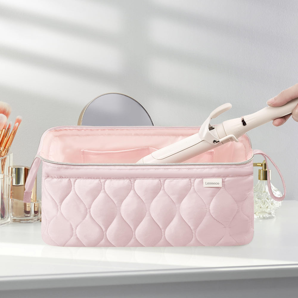 Lexeeco hair tools travel bag top-opening design allows quick tool access