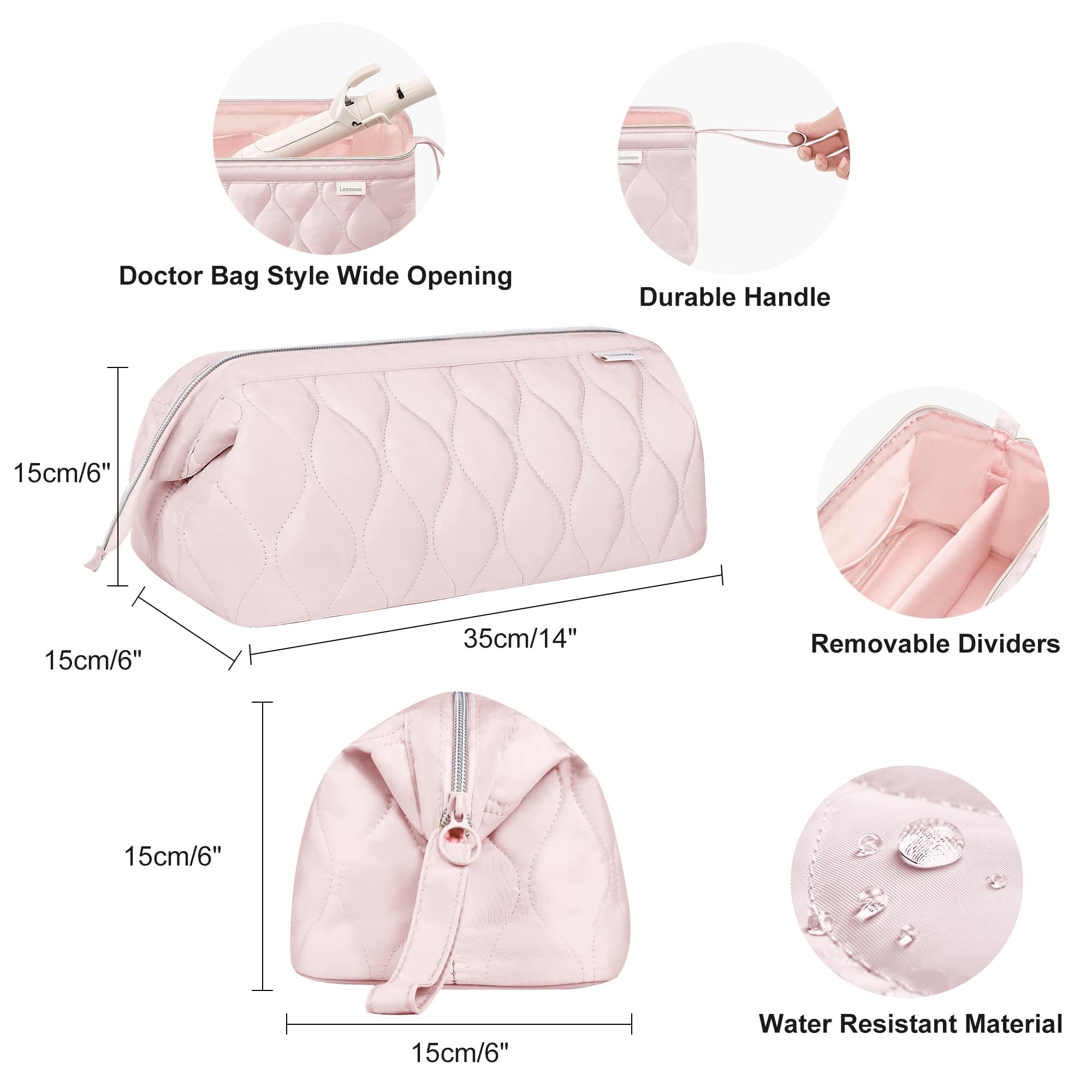 Lexeeco hair tools travel bag compact travel-friendly triangular design