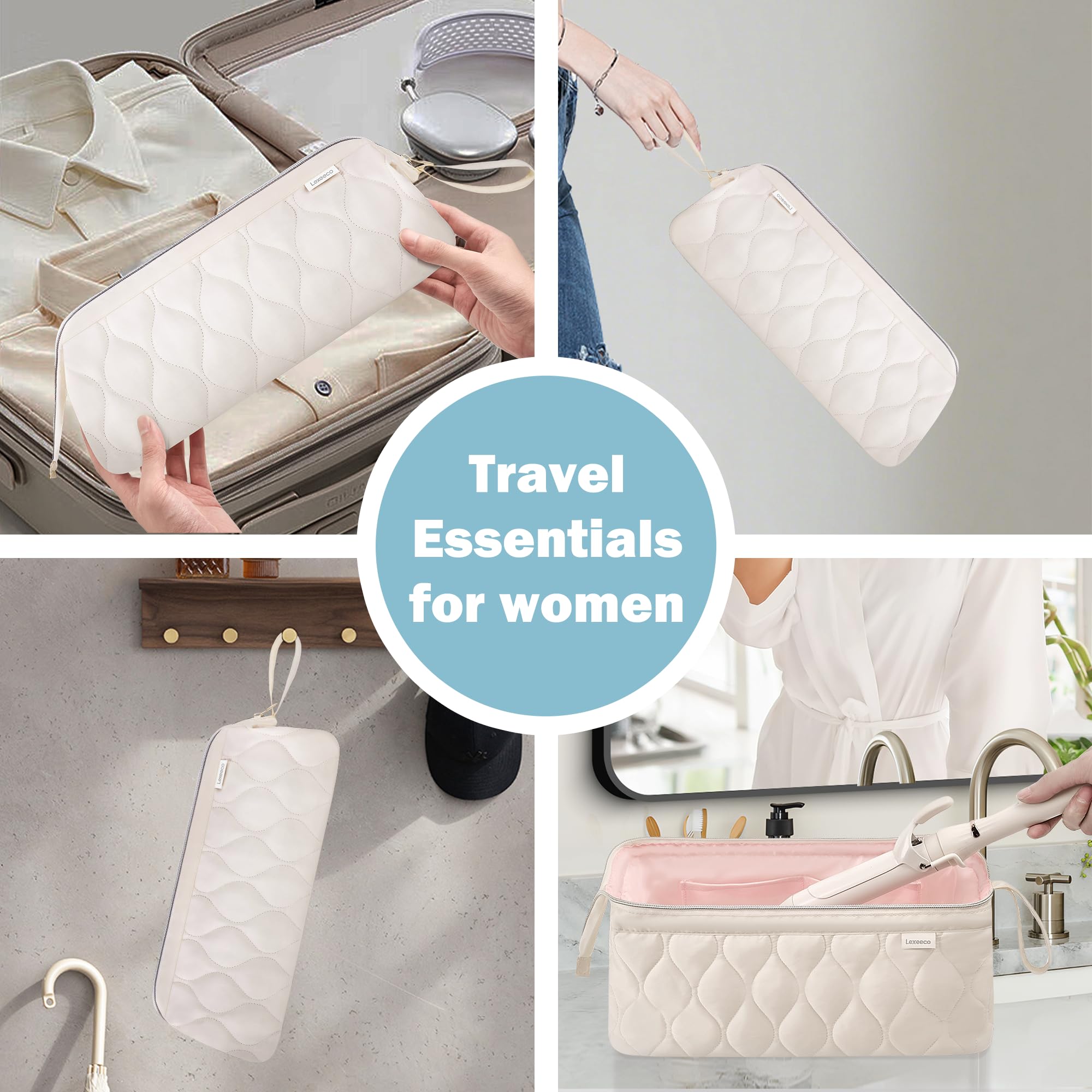 Lexeeco versatile bag doubles as makeup or toiletry organizer for trips.