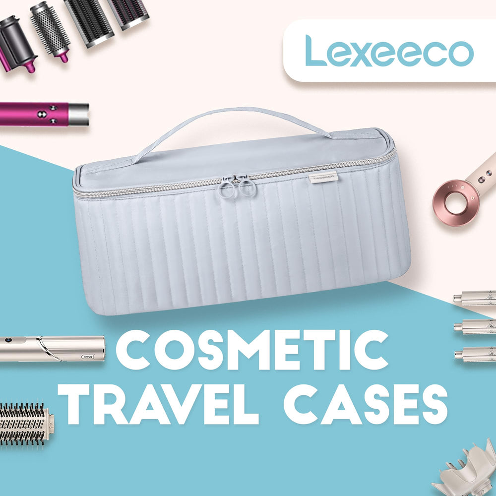 Lexeeco case doubles as a compact cosmetics bag for travel.