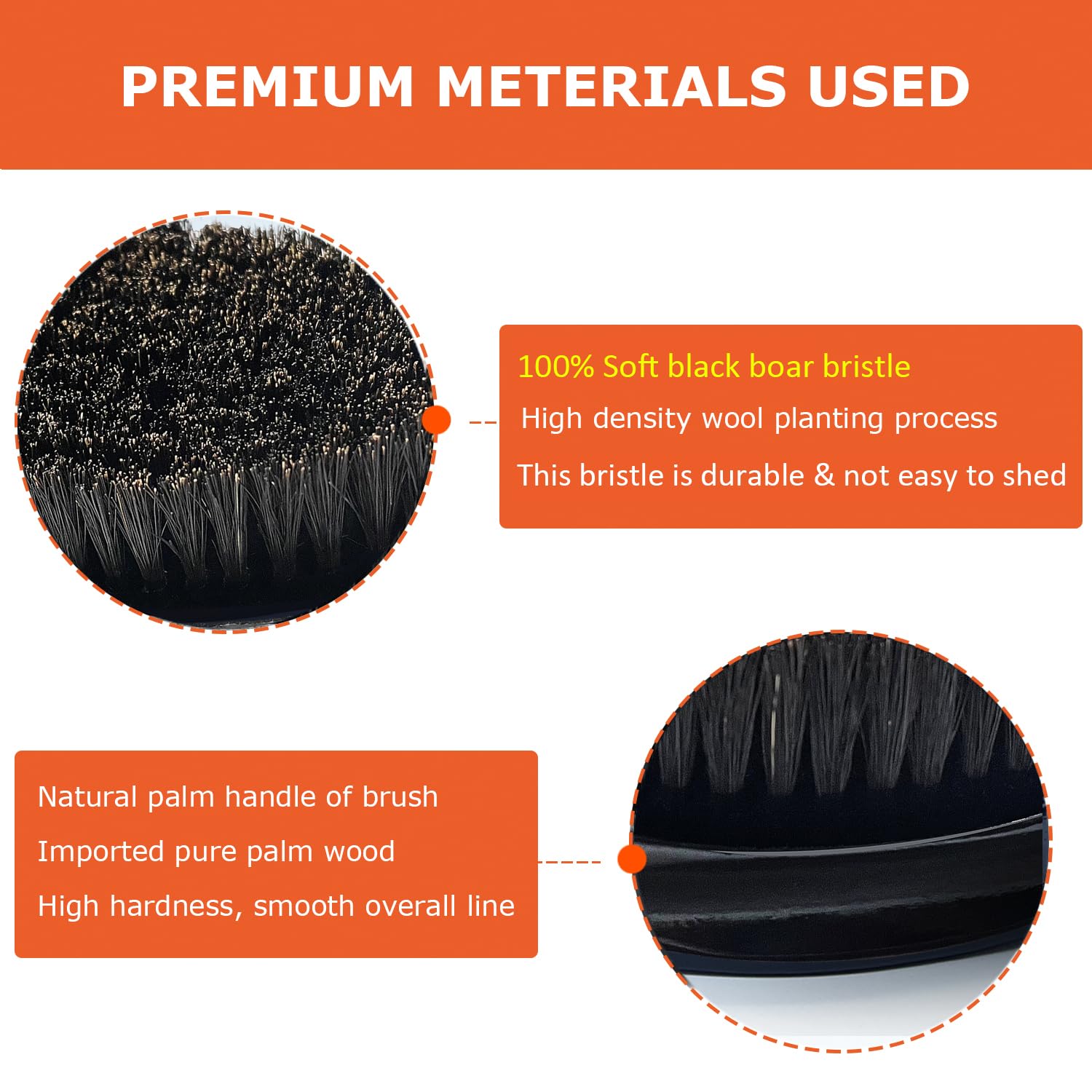 LexRory Soft Wave Brush eleven-row natural boar bristles close-up for smooth waves.