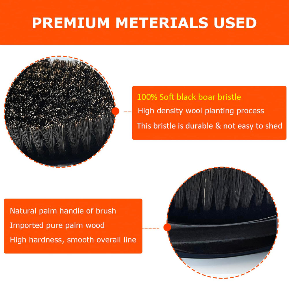 LexRory Soft Wave Brush eleven-row natural boar bristles close-up for smooth waves.