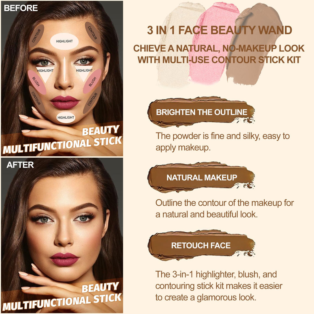 Lezero contour-stick-kit bronzer used to sculpt cheekbones