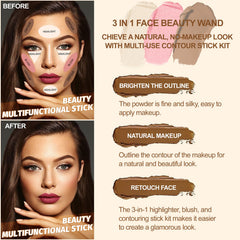 Lezero contour-stick-kit bronzer used to sculpt cheekbones