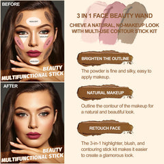 Lezero contour stick kit highlighter swatch for radiant glow and lifted features.