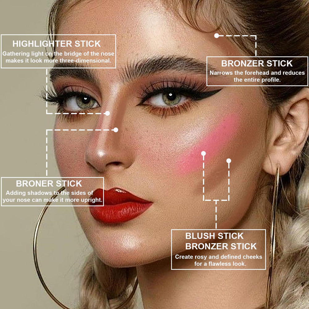 Lezero face contour application demo shows precise sculpting on cheeks and jaw.