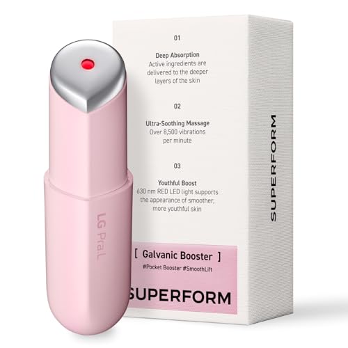 LG Pra.L Superform Galvanic Booster Blush Pink front view for on-the-go skincare
