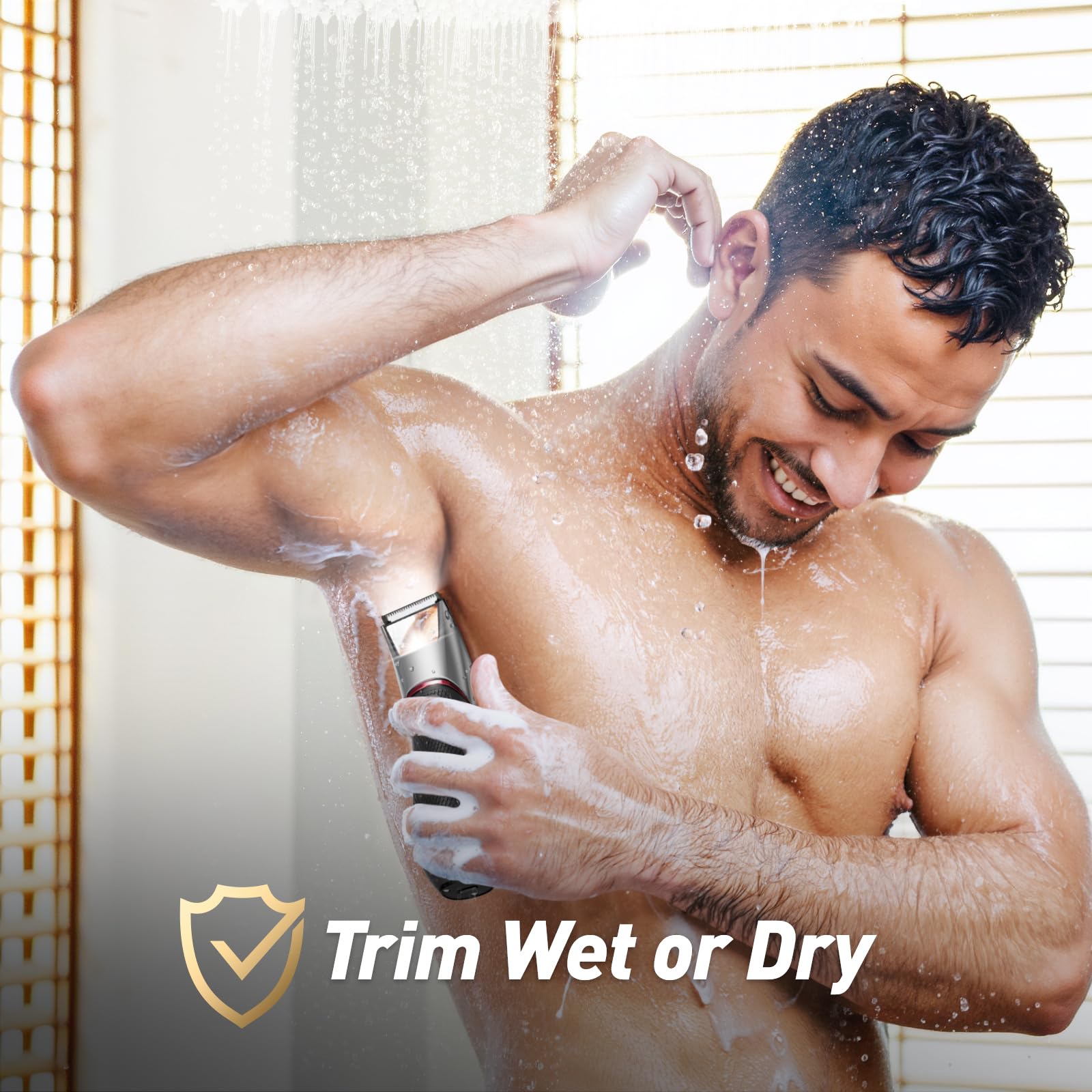 LGTGH IPX7 waterproof design for wet or dry shaving.