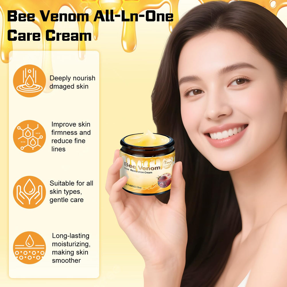 LHBMET Bee Venom Cream on the neck demonstrates subtle lifting.